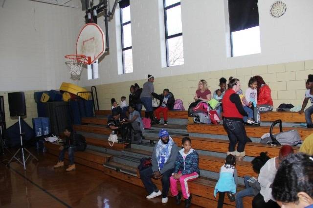People in a gymnasium